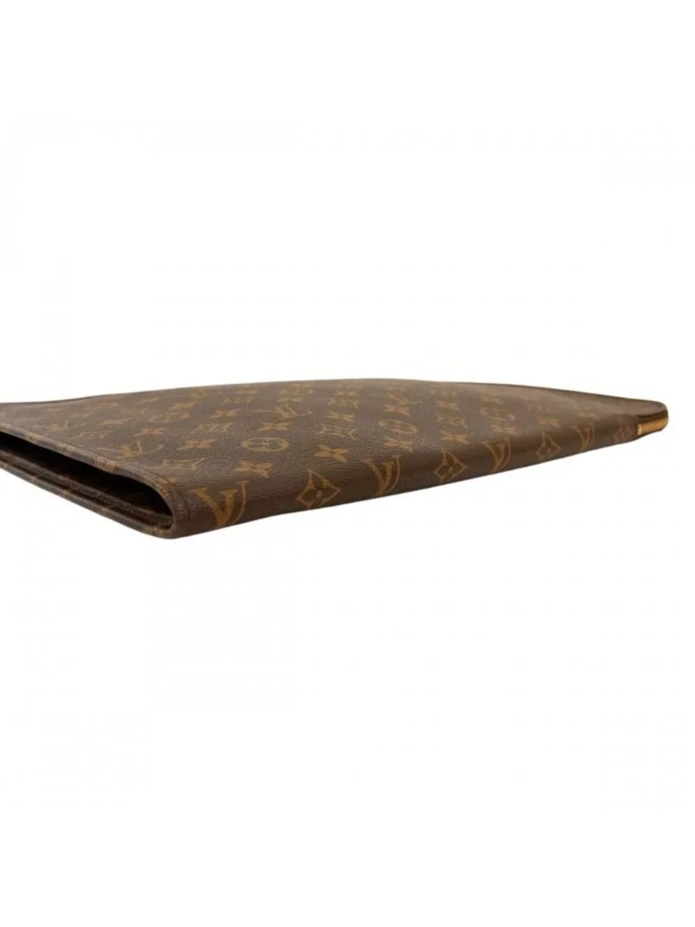 Louis Vuitton Clutch Monogram Poche Document Second Canvas Brown Gold